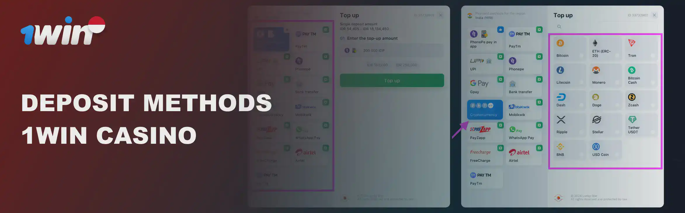 1win deposit methods Indonesia - Dana OVO QRIS