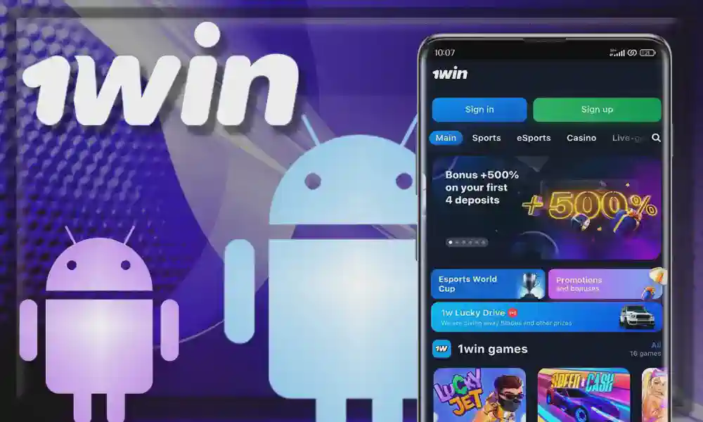 1win slots APK installation on Android smartphone